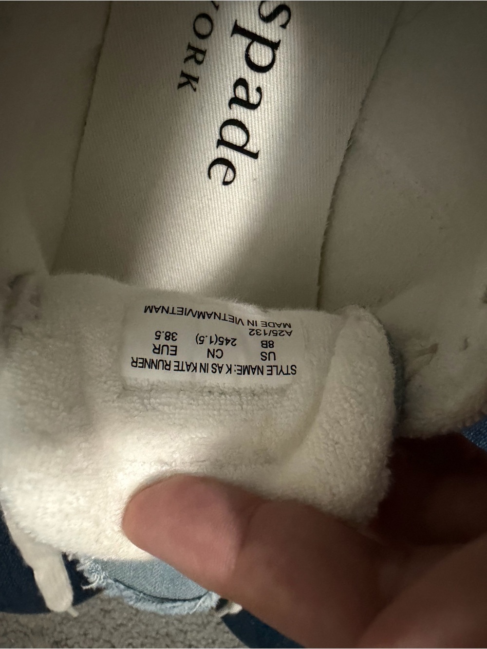 kate spade Blue and Cream Low-Top Sneakers - Picture 7 of 9